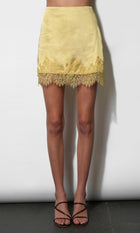 Sutton Lace Hem Mini Skirt G2610S9527_LEMON
