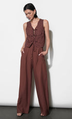 Taryn Waist Tie Detailed Wide Leg Pants G266P6581_CLAY
