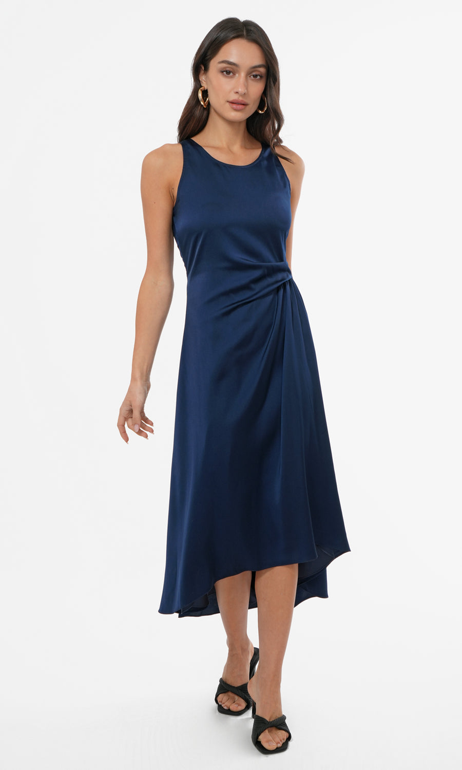 Tessie Side Tucked Midi Slip Dress - G256D6411