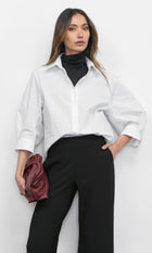 Thea Oversized Lantern Sleeve Button Down Shirt G258T7262
