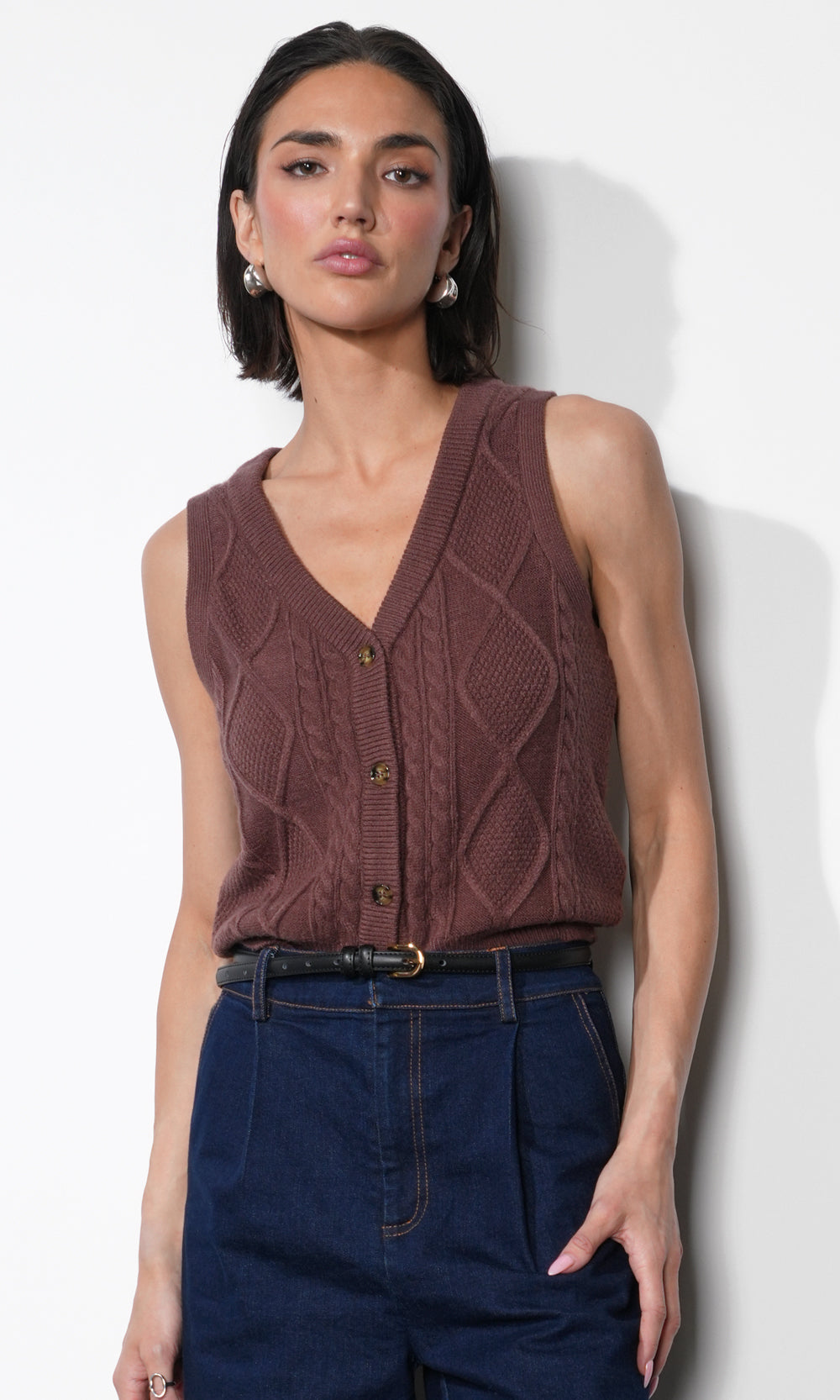Thomas Cable Knit Vest | Greylin