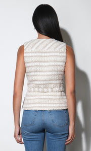Toni Tweed Belted Vest Top G2610T7684_BEIGE