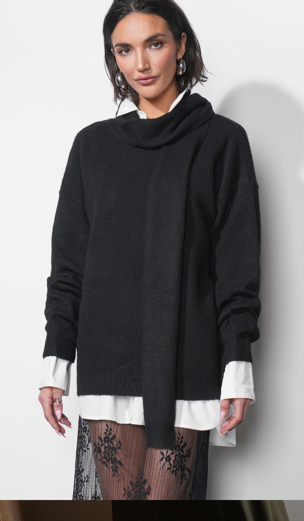 Maddox Shaggy Faux Fur Cropped Black Coat | Greylin Collection