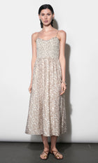 Valarie Smocked Midi Dress G264D7118_TAUPE