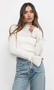 Valerie Sheer Yoke Knit w/ Florete Cuffs G259WT6120