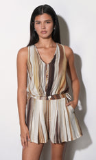 Valerie Vertical Watercolor Sleeveless Top G266T7594_MUSTARD/BROWN