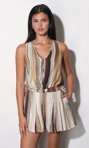 Valerie Vertical Watercolor Sleeveless Top G266T7594_MUSTARD/BROWN