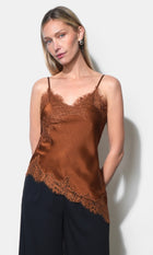 Valorie Asymmetric Lace Cami Top G268T7632_CAMEL