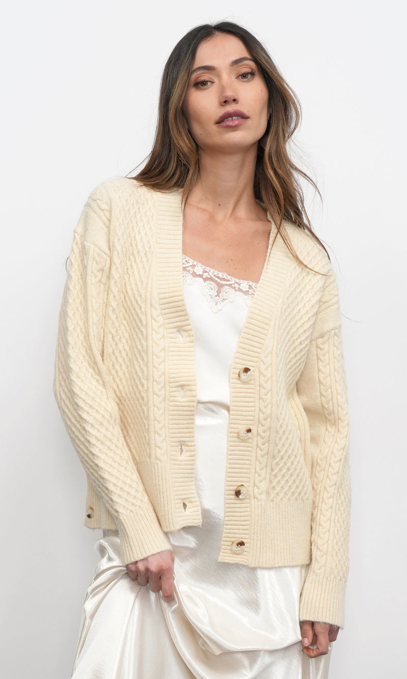 Vickie Cable Knit Oversized Cardigan G228WJ5781