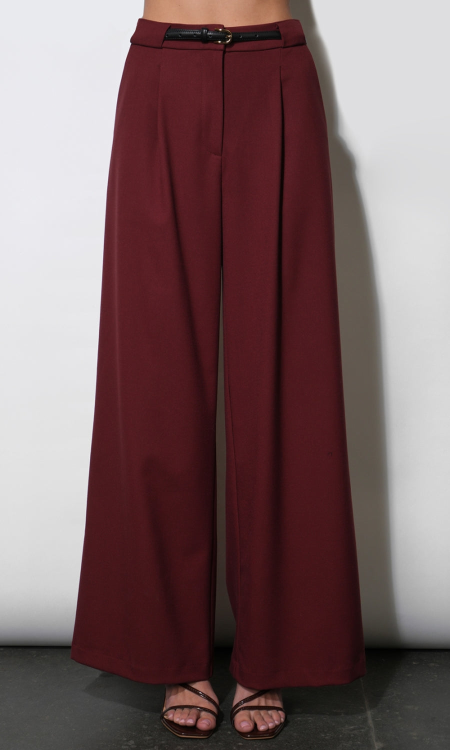 Virginia Wide Leg Twill Trousers G2610P6606_MAROON