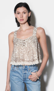 Wanda Pintucked Top G264T7522_TAUPE