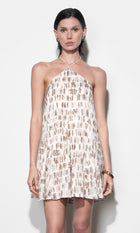 Wendy Halter Godet Skirt Mini Dress G265D7194_IVORY COMBO