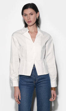 Wesley V-Neck Collar Shirt G266T7576_WHITE