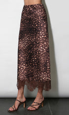 Winona Lace Hem Midi Skirt G2610S9510_BROWN MULTI