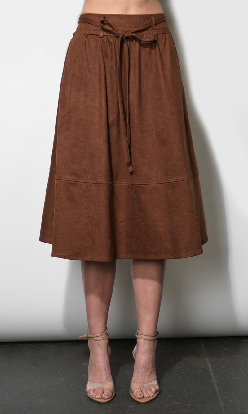 Wren Suede Midi Skirt G268S9477_CAMEL