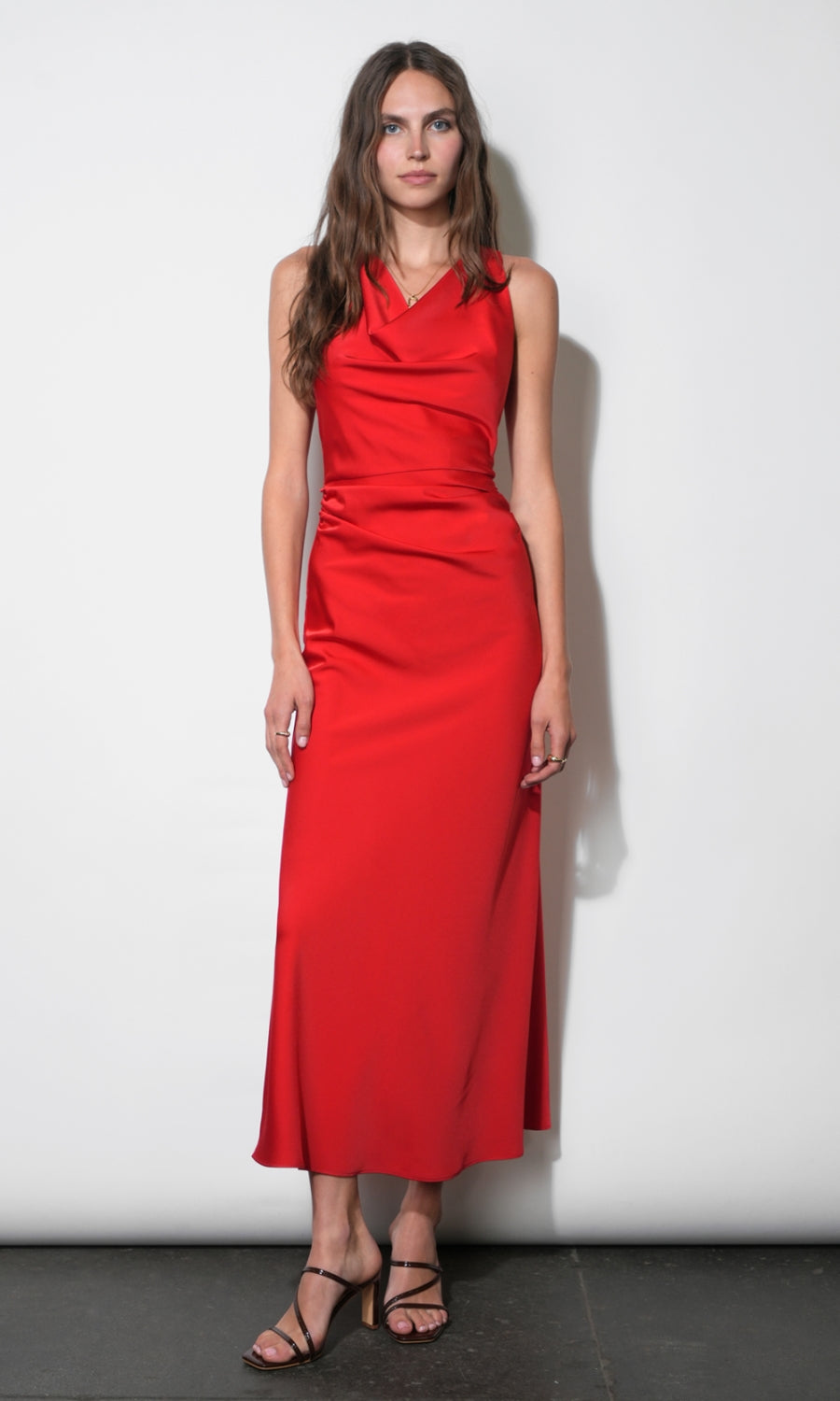 Yasmine Twist Strap Maxi Dress G2610D7348_CRIMSON RED