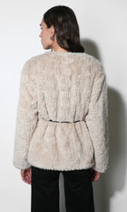 Yuri Collarless Faux Fur Jacket  G2510J1844_CREAM