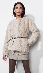 Yuri Collarless Faux Fur Jacket G2510J1844
