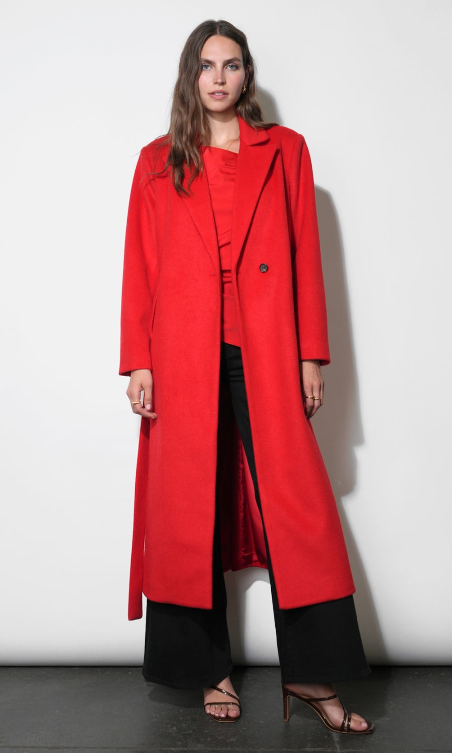 Yuri Wrap Coat With Tie Belt G2610J1913_CRIMSON RED