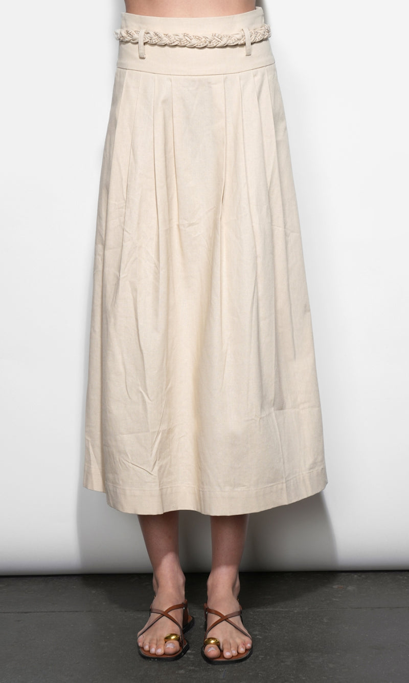 Yvette Pleat detail Mini Skirt With Belt G265S9473_KHAKI