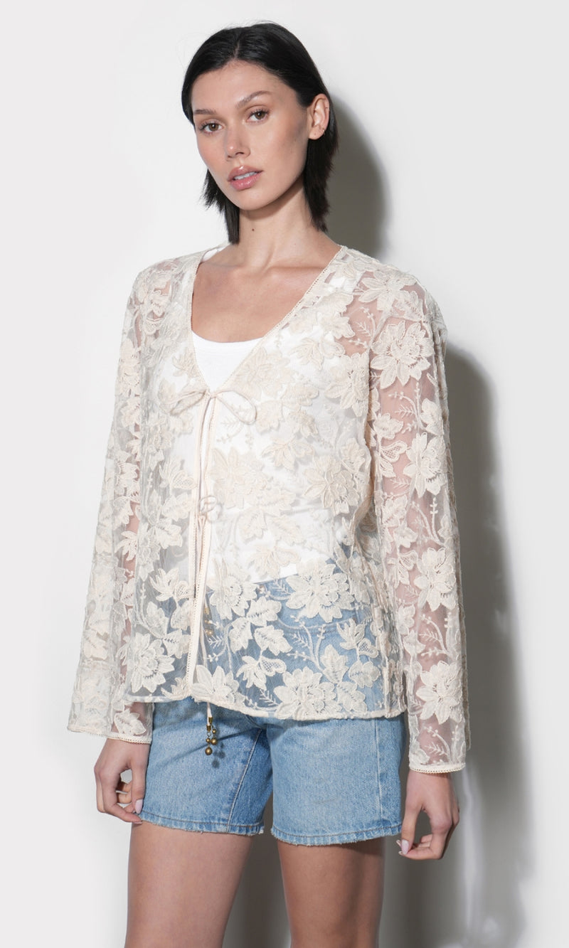 Zaylee Sheer Embroidery Lace Cardigan G264J1870