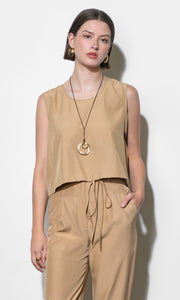Zoey Side Button Scoop Neck Top G263T7457