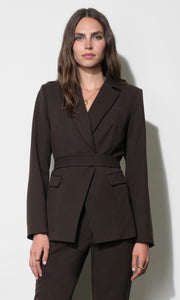Zuri Cinched Blazer With Removable Belt G2610J1912_COCOA