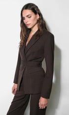 Zuri Cinched Blazer With Removable Belt G2610J1912_COCOA