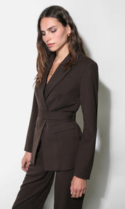 Zuri Cinched Blazer With Removable Belt G2610J1912_COCOA