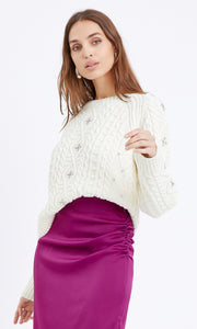 Faye Textured Slip Midi Skirt