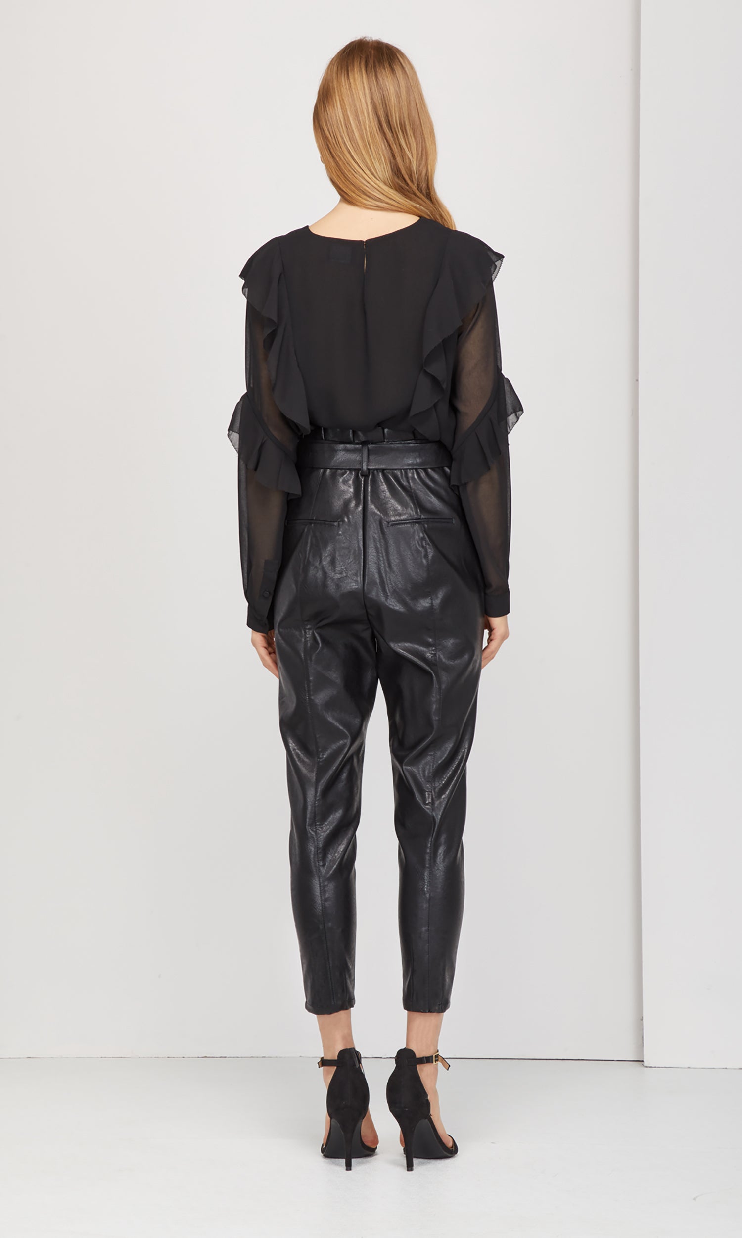 Spencer Vegan Leather Belted Pants