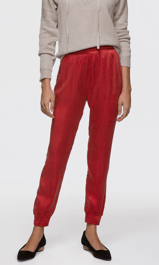 women's comfortable red joggers pants loungewear