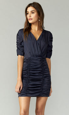 Abigail Gathered Cross Front Dress