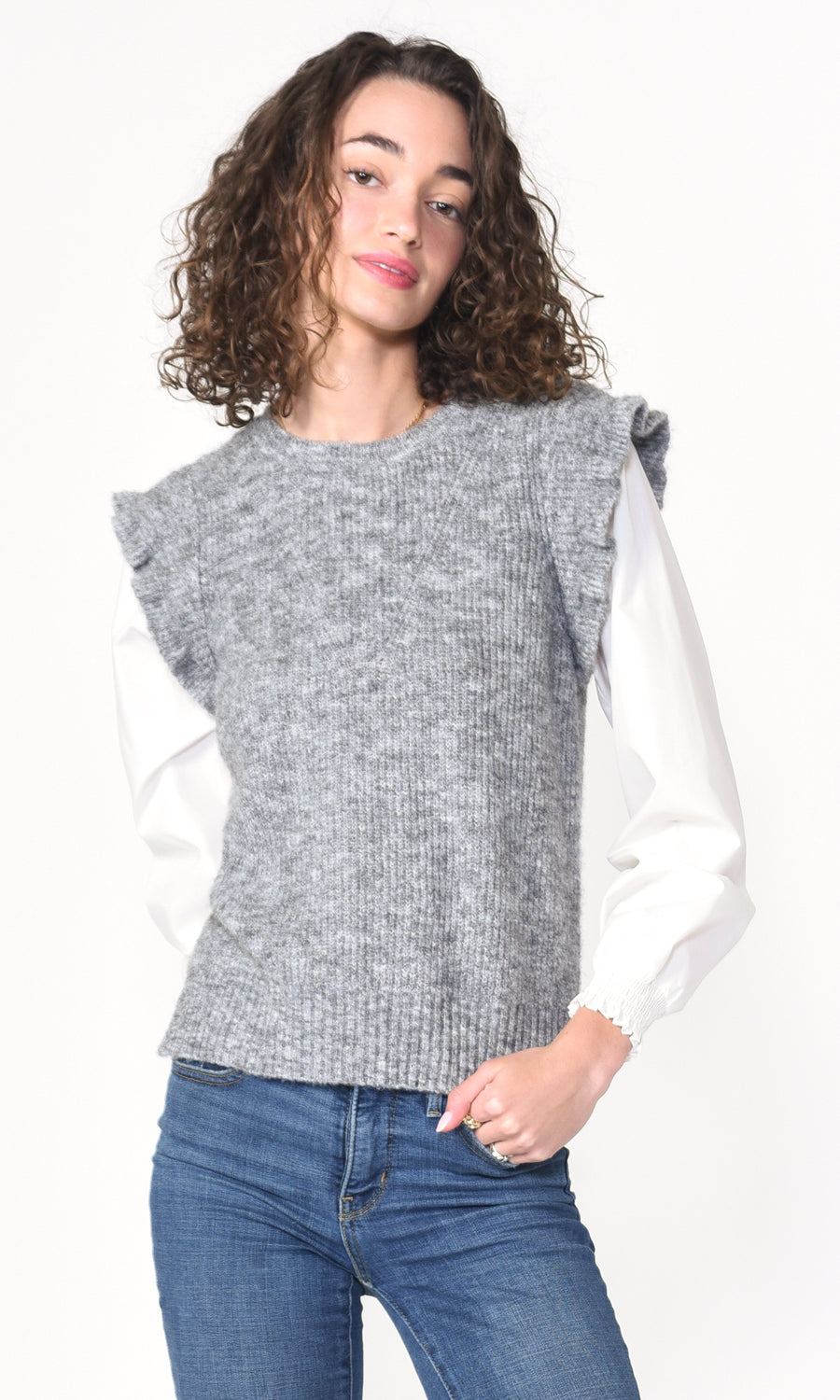 Adela Twoffer Vest Sweater Top G227WT5777