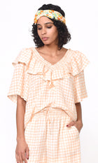 Belina Check Ruffled Top