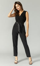 Besley Ribbon Knit Crepe Jumpsuit