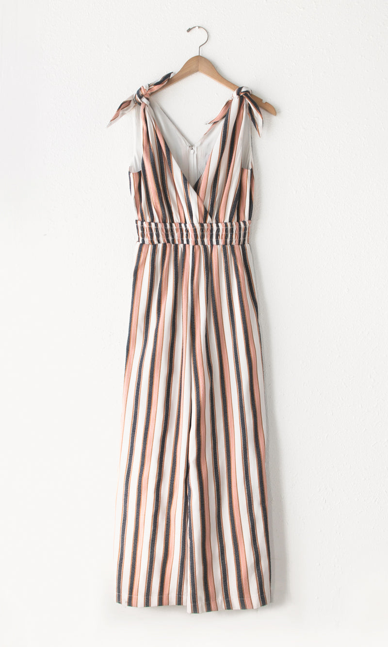 Didri Shoulder Tie Stripe Jumpsuit