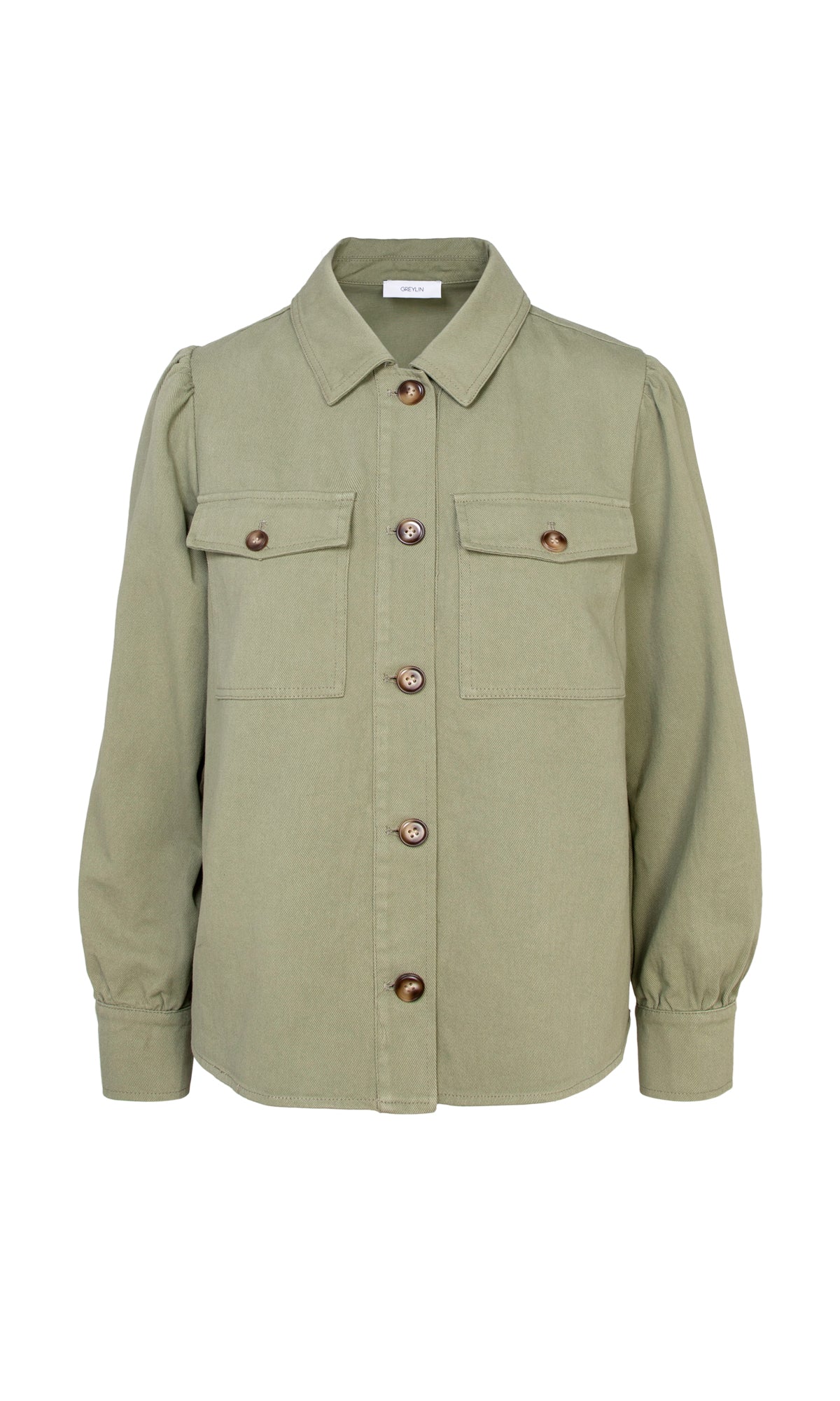 Alexia Cotton Twill Puff Sleeve Shirt Jacket - FINAL SALE
