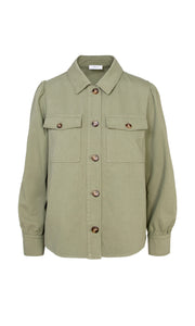 Alexia Cotton Twill Puff Sleeve Shirt Jacket