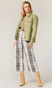 Alexia Cotton Twill Puff Sleeve Shirt Jacket