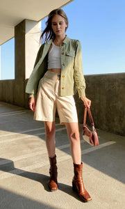 Alexia Cotton Twill Puff Sleeve Shirt Jacket