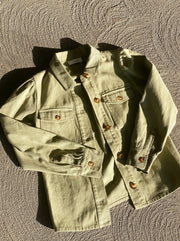 Alexia Cotton Twill Puff Sleeve Shirt Jacket