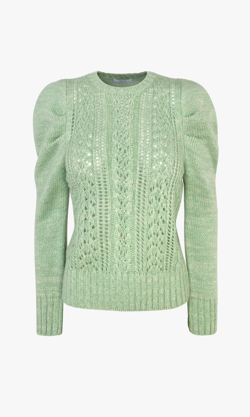 Thea Pointelle Crew Neck Sweater