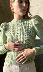 Thea Pointelle Crew Neck Sweater