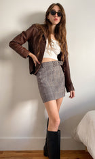 Charles Plaid Belted Mini Skirt