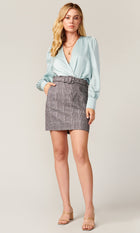 Charles Plaid Belted Mini Skirt