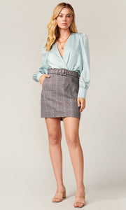 Charles Plaid Belted Mini Skirt