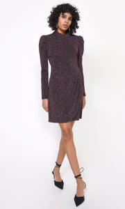 Jackie Metallic Knit Mock Neck Dress