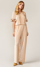 Barlow Metallic Rib Velvet Top