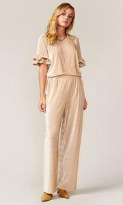 Barlow Metallic Rib Velvet Top